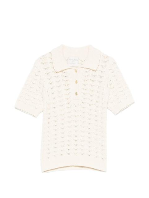 forte_forte openwork polo shirt