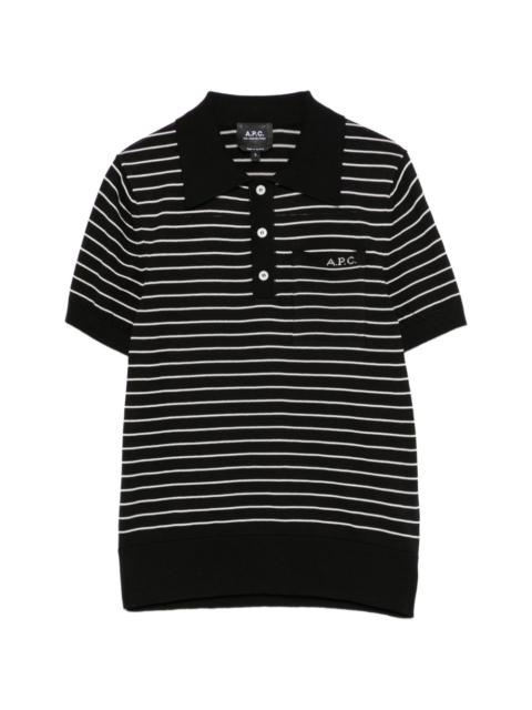 A.P.C. striped short-sleeve polo shirt