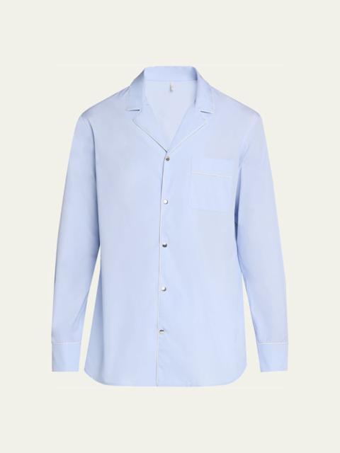 Moncler Men's Fil-a-Fil Cotton Long-Sleeve Shirt
