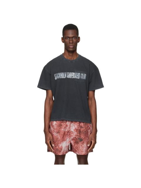 Stockholm Surfboard Club Black Printed Pocket T-shirt