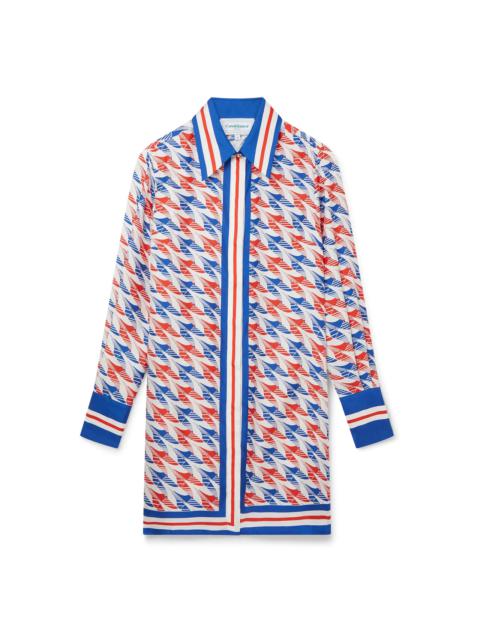 CASABLANCA Aviation Houndstooth Printed Button Through Dress