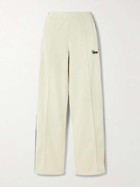 Burberry Embroidered striped jersey track pants