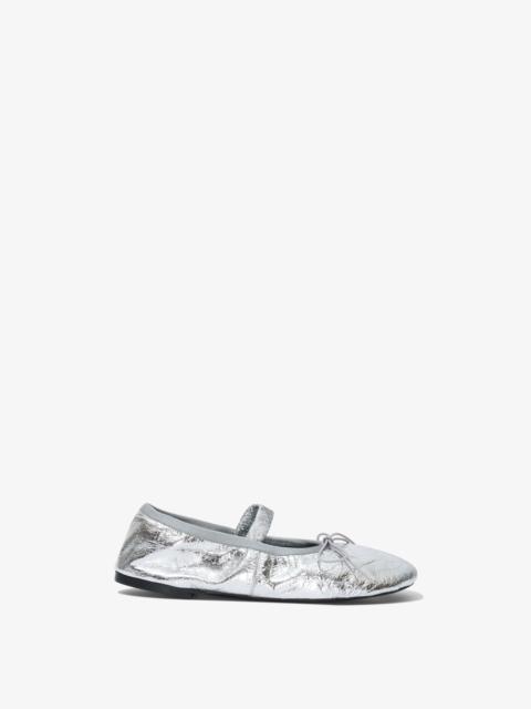 Glove Mary Jane Ballet Flats in Crinkled Metallic