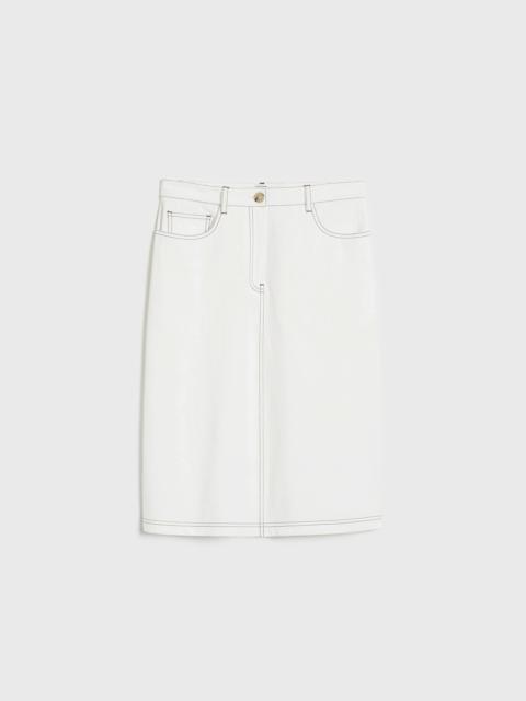 Tumbled cotton midi skirt white