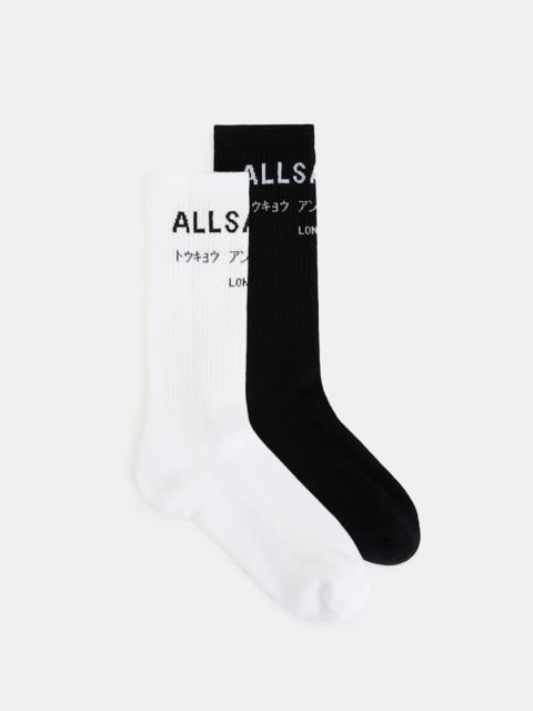 ALLSAINTS UNDERGROUND LOGO SOCKS 2 PACK