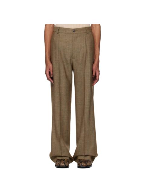 Dries Van Noten Beige Creased Trousers