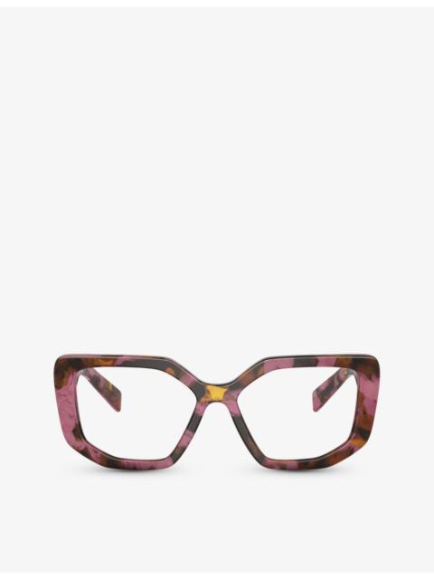 Prada PR A04V irregular-frame tortoiseshell acetate optical glasses