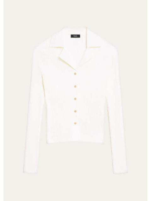 Theory Slim Rib-Knit Shirt