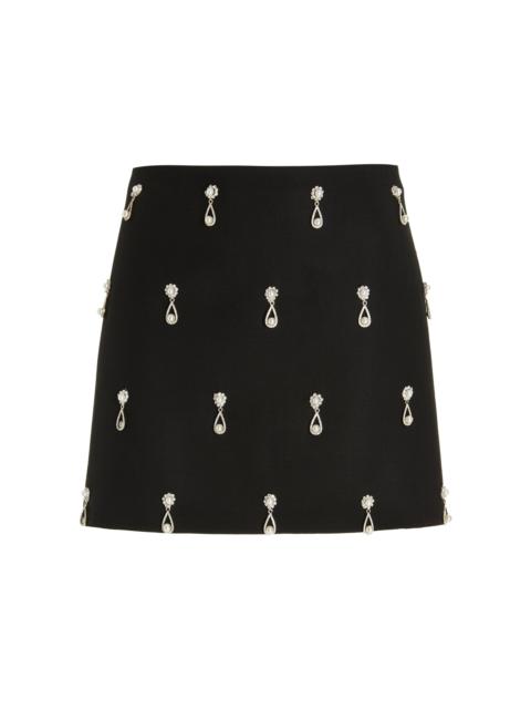 Oscar de la Renta Pearl-Embroidered Mini Skirt black