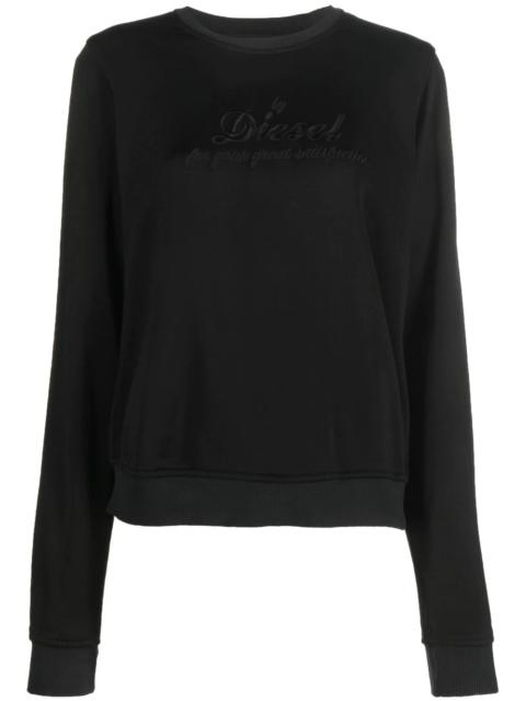 embroidered-logo crew neck sweatshirt