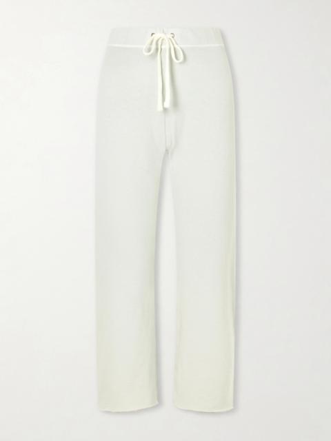 JAMES PERSE Cropped Brushed Cotton-terry Track Pants