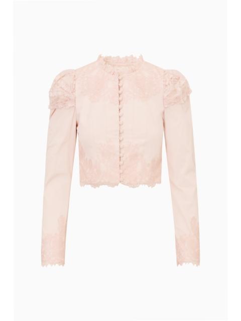LoveShackFancy Zephira Lace-Detailed Victorian Jacket