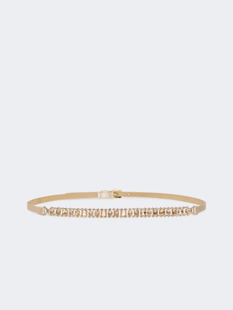 Max Mara Bejewelled satin belt - POWDER