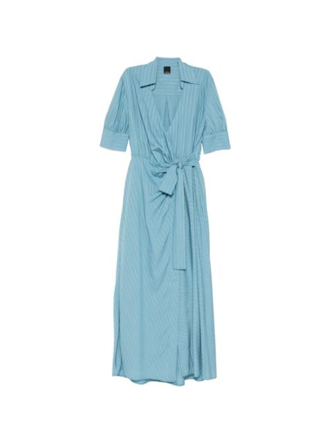 PINKO striped tie-waist maxi shirt dress