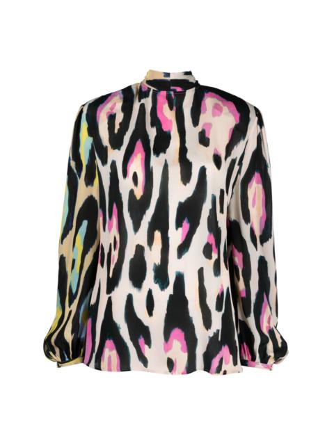 leopard print long-sleeve shirt