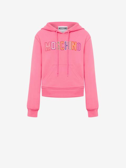 Moschino CROCHET LOGO ORGANIC COTTON HOODIE