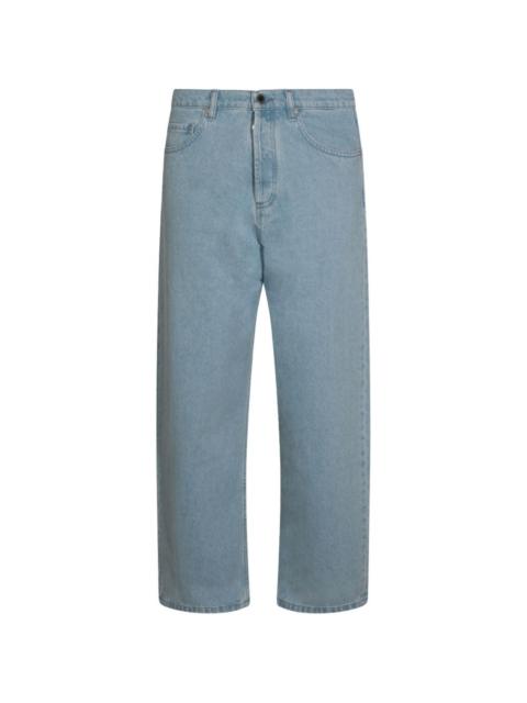 Maison Kitsuné logo-patch wide-leg jeans