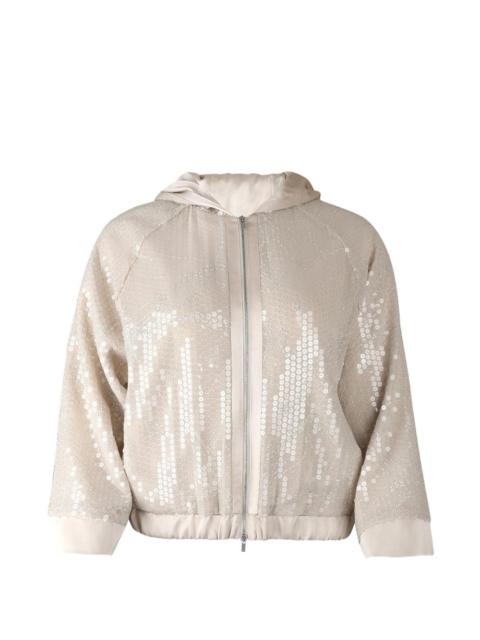 PESERICO sequin-embellishment zip-fastening jacket