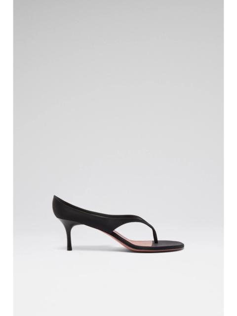 Amina Muaddi ALEXANDRA THONG SLIPPER 60 BLACK SATIN