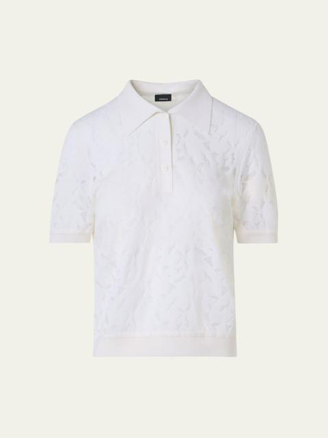 AKRIS Whitecaps Jacquard Short-Sleeve Polo Shirt