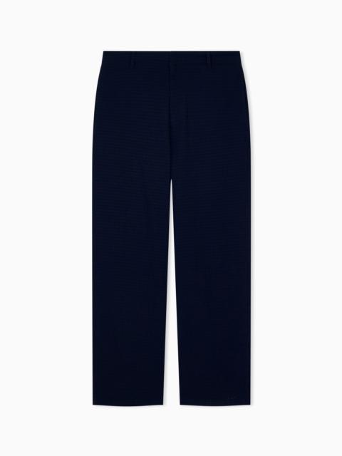 GIORGIO ARMANI TROUSER OVERSIZED FIT IN VISCOSE AND CUPRO SEERSUCKER