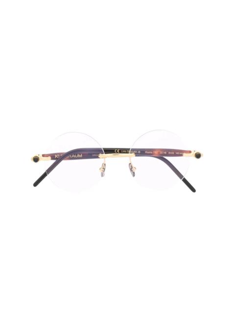 Kuboraum tortoiseshell-arm round-frame glasses