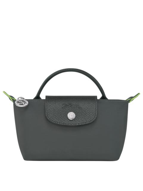 Longchamp Le Pliage Green Pouch with handle Graphite - Recycled canvas