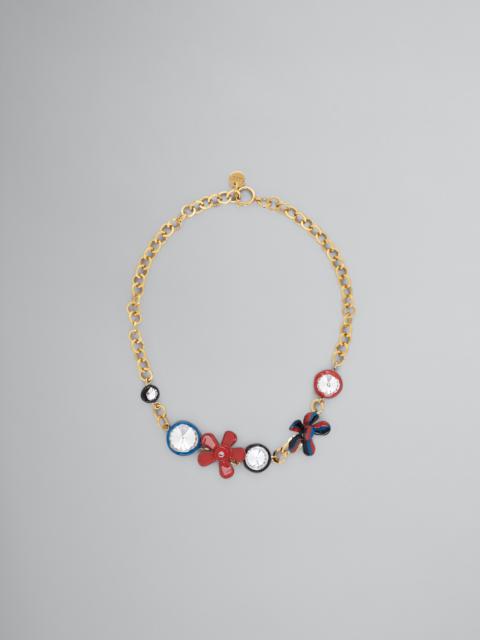 DAISY RED AND BLUE NECKLACE