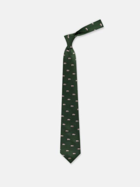 J. PRESS MADE-IN-UK GREEN SMALL PIG CLUB TIE