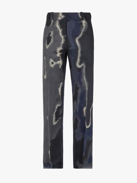 FENDI Black jacquard trousers