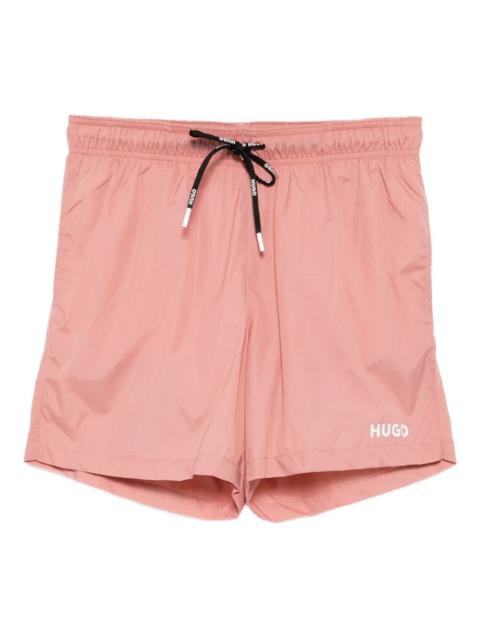 HUGO logo-printed swim shorts