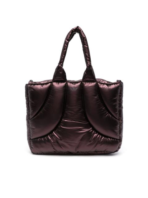 zipped quilted tote bag