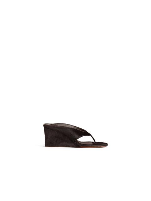 Alaïa CUBE THONG MULES IN HAIRCALF