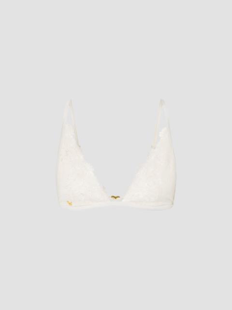KIKI DE MONTPARNASSE Women's Juliette Lace-Trimmed Bikini Top - Ecru