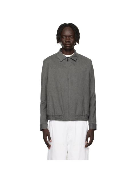 HUGO Gray Slim-Fit Stretch Flannel Jacket