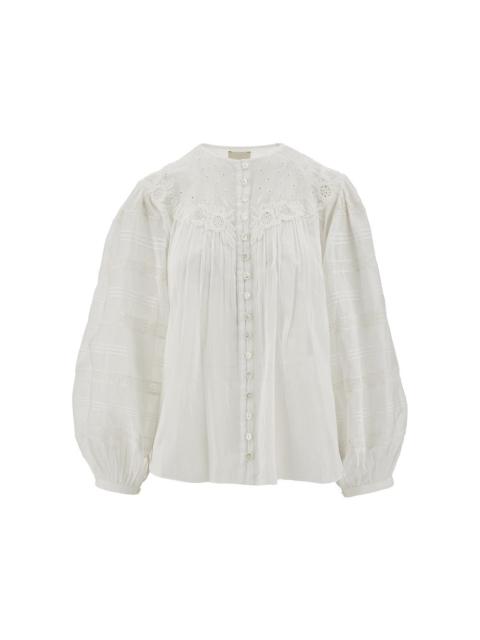 'GREGORIA' COTTON AND SILK BLOUSE