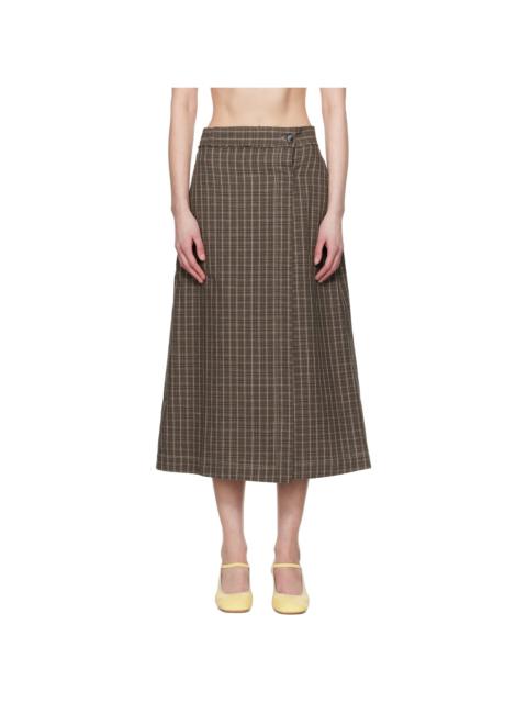 mfpen Brown Classic Wrap Midi Skirt
