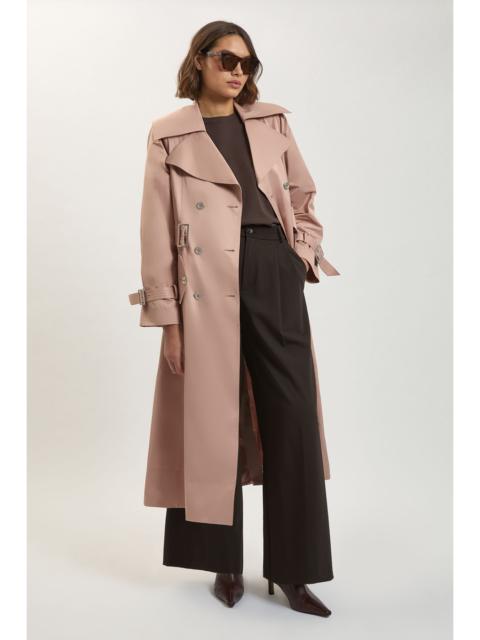 KAREN MILLEN Cotton Sheen Belted Classic Trench Coat