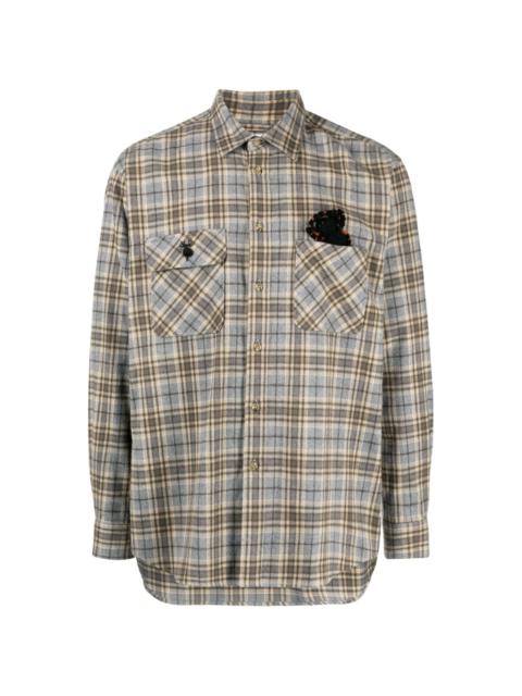 doublet checkered 3D-detail shirt