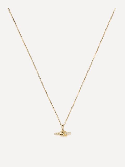 MISSOMA X Lucy Williams 14ct Gold Fine Diamond T-Bar Pendant Necklace