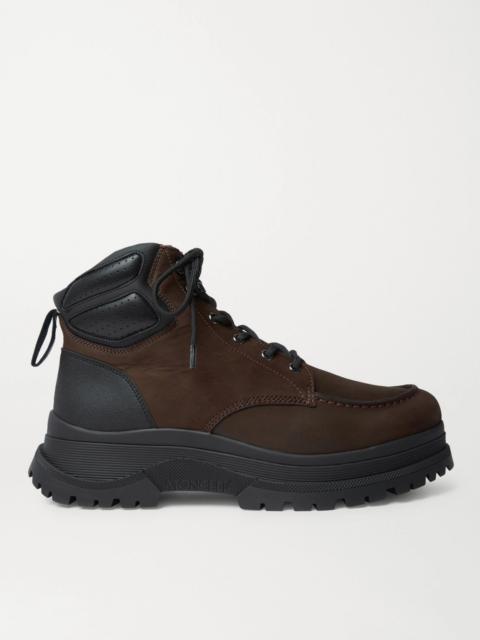 Moncler Ulderic Leather-Trimmed Shearling-Lined Nubuck Boots