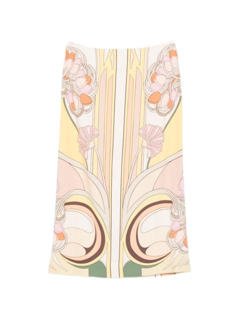La DoubleJ floral-print midi skirt