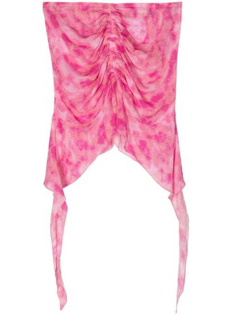 tie-dye chiffon miniskirt