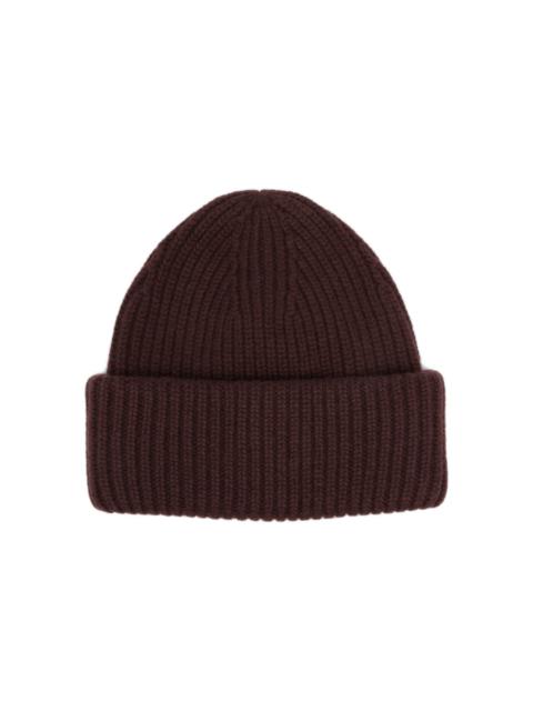 ribbed-knit turn-up beanie