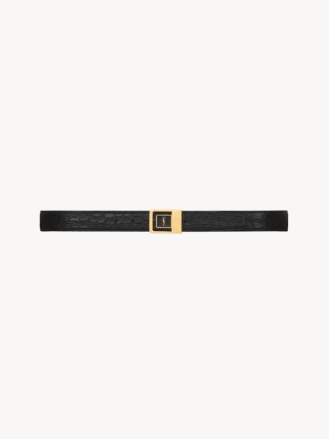 SAINT LAURENT LA 66 BELT IN CROCODILE-EMBOSSED LEATHER