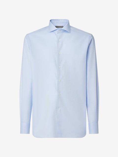 CORNELIANI Blue royal Oxford cotton shirt