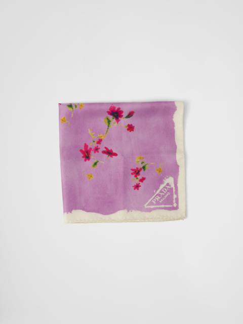 Printed silk twill foulard