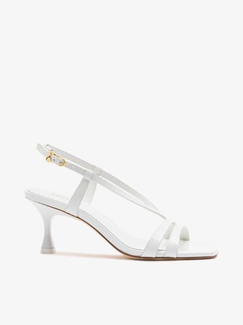 Larroudé Daphne Sandal White Patent Leather