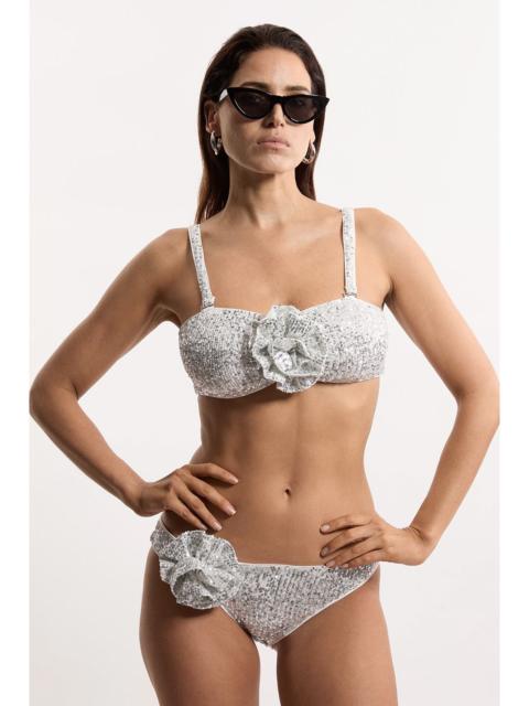KAREN MILLEN Sequin Cut Out Rosette Bikini Bottoms