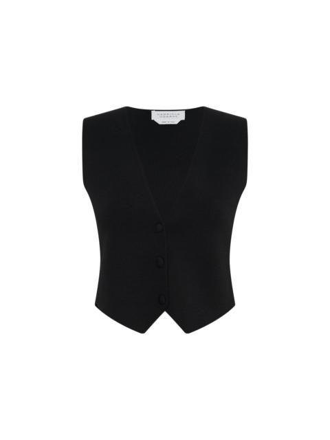 GABRIELA HEARST Enso Knit Vest in Black Merino Wool Cashmere